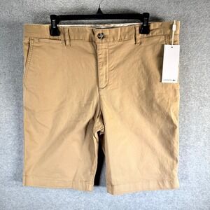 Lacoste Gabardine Shorts Men's 36 Beige Slim Fit‎ Slash Pockets Mid-Rise Outdoor